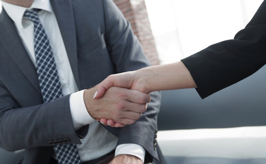 Businessman shaking hands to seal a deal with his partner