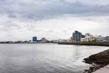 Fototapeta premium waterfront in Reykjavik city in september