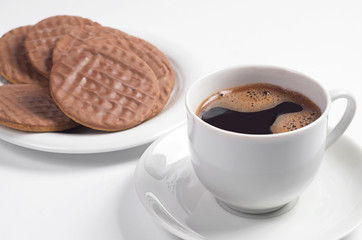 Coffee and chocolate biscuits