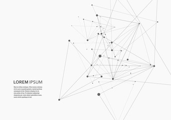 Abstract triangles shapes background with connecting dots and lines