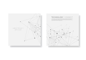 Abstract polygonal geometric shape with molecule structure style. Vector brochure design