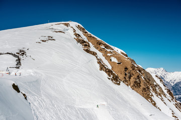 Winter mountain landscape. Krasnaya Polyana, Sochi, Russia