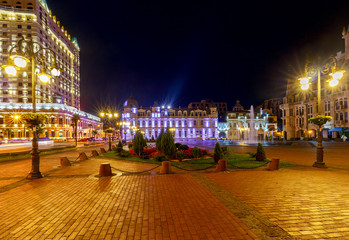 Fototapeta na wymiar Batumi. Europe Square at night.