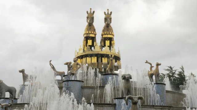 Kolkhida Fountain on the central square of Kutaisi, Georgia, Europe
