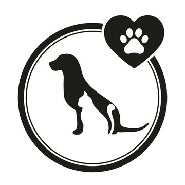 veterinary emblem of a dog and a cat
