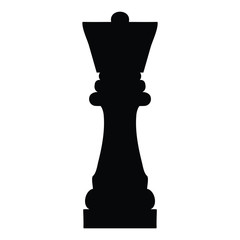 A black and white silhouette of a chess piece - Queen