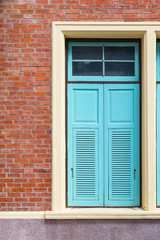 blue vintage window.