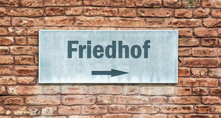 Fototapeta premium Schild 225 - Friedhof