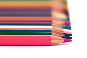 Color pencils isolated on a white background