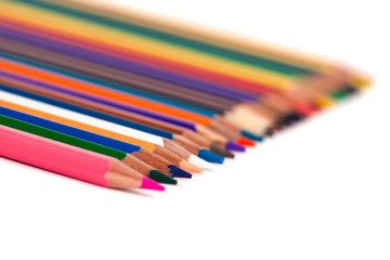 Color pencils isolated on a white background
