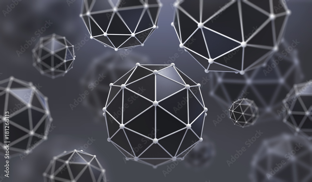 Poster abstract background with geometric shape from triangular faces. chaotic composition of low poly elem