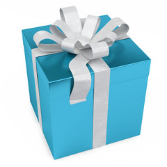 Red christmas gift isolated 3D rendering