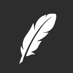 Fototapeta premium White feather vector silhouette