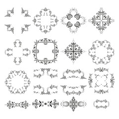 Frame divider vector retro border classic vintage elements.