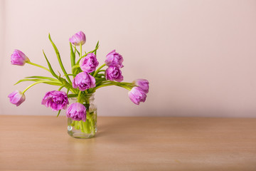 Bouquet of fresh pink tulips