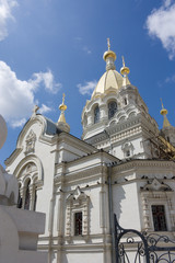 Fototapeta na wymiar St. Basil's Cathedral in Sevastopol in the Crimea