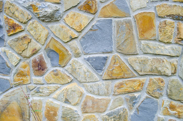 Srone wall background. Pattern of color stone wall texture