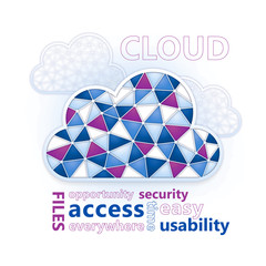 access to files in the cloud everywhere graphic - obrazy, fototapety, plakaty