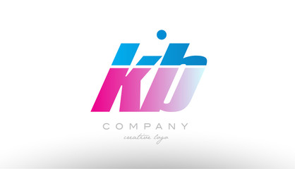 kb k b alphabet letter combination pink blue bold logo icon design