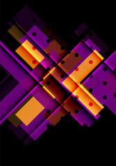 Colorful triangles and arrows on dark background