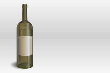 Wine bottle on the gray background vector illustration