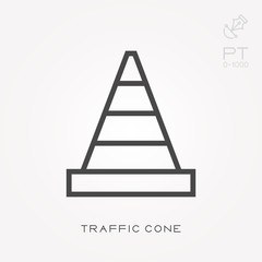 Line icon traffic cone