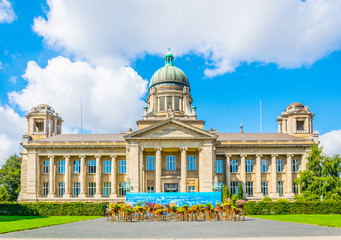 View of the hanseatic courthouse in Hamburg, Germany.