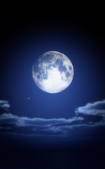 Fototapeta na wymiar full moon in night ocean
