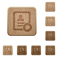 Send message to contact person wooden buttons