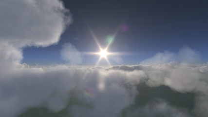 above in clouds day sun ray