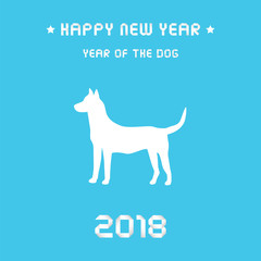 Happy new year 2018 greeting card
