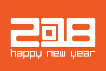 Happy New Year 2018 sign concept. Vector illustration