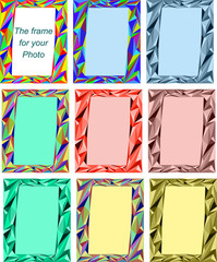 Set of abstract vector colored frames