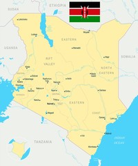 Kenya Map - Detailed Vector Illustration