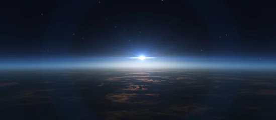 Fotobehang sunrise from space © aleksandar nakovski
