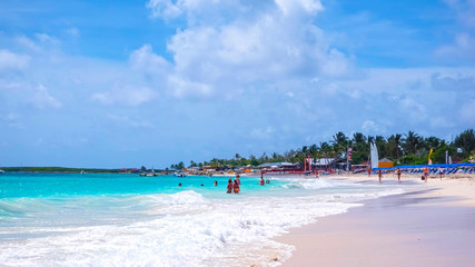 Fototapeta na wymiar Scenery from Saint Martin's Beach in Caribbean