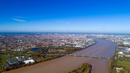 Vue aérienne de Bordeaux en Gironde