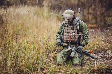 Fototapeta premium US Soldier With PTSD