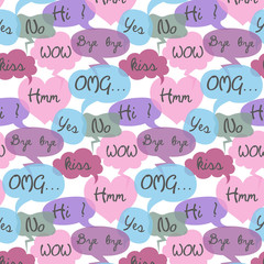 Seamless pattern with cartoon speech bubbles.