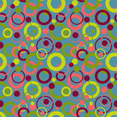 Fototapeta na wymiar Bright circles abstract seamless pattern