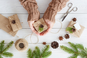 gift boxes on white