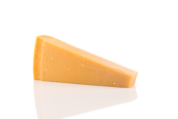 Parmesan cheese on white background