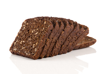 Black bread slice isolated