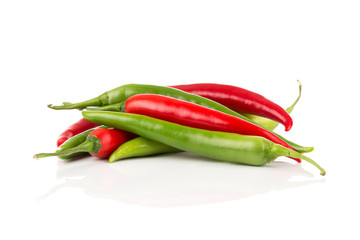 fresh green and red chili pepper