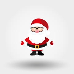 Santa Claus with glasses. Icon. Vector. Flat.
