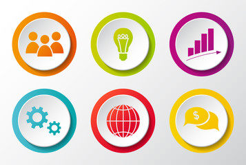 Set of 3d business icons. Vector.