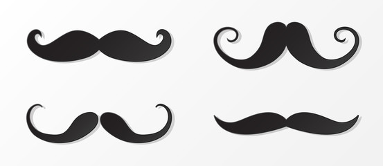 Set of funny moustaches. Vector. 