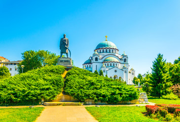 View of the saint sava cathedral in Belgrade, Serbia - obrazy, fototapety, plakaty