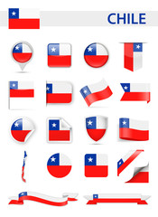 Chile Flag Vector Set