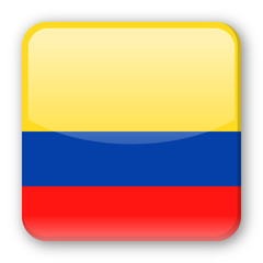 Colombia Flag Vector Square Icon